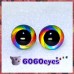1 Pair Rainbow Swirl Hand Painted Safety Eyes Plastic eyes